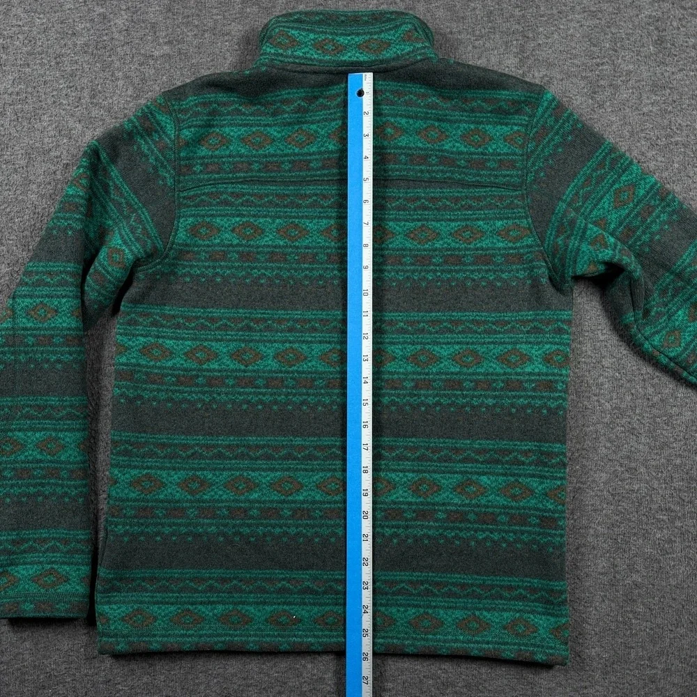 The North Face Sweater Mens Medium Green Aztec Tribal 1/4 Zip Fleece Pullover